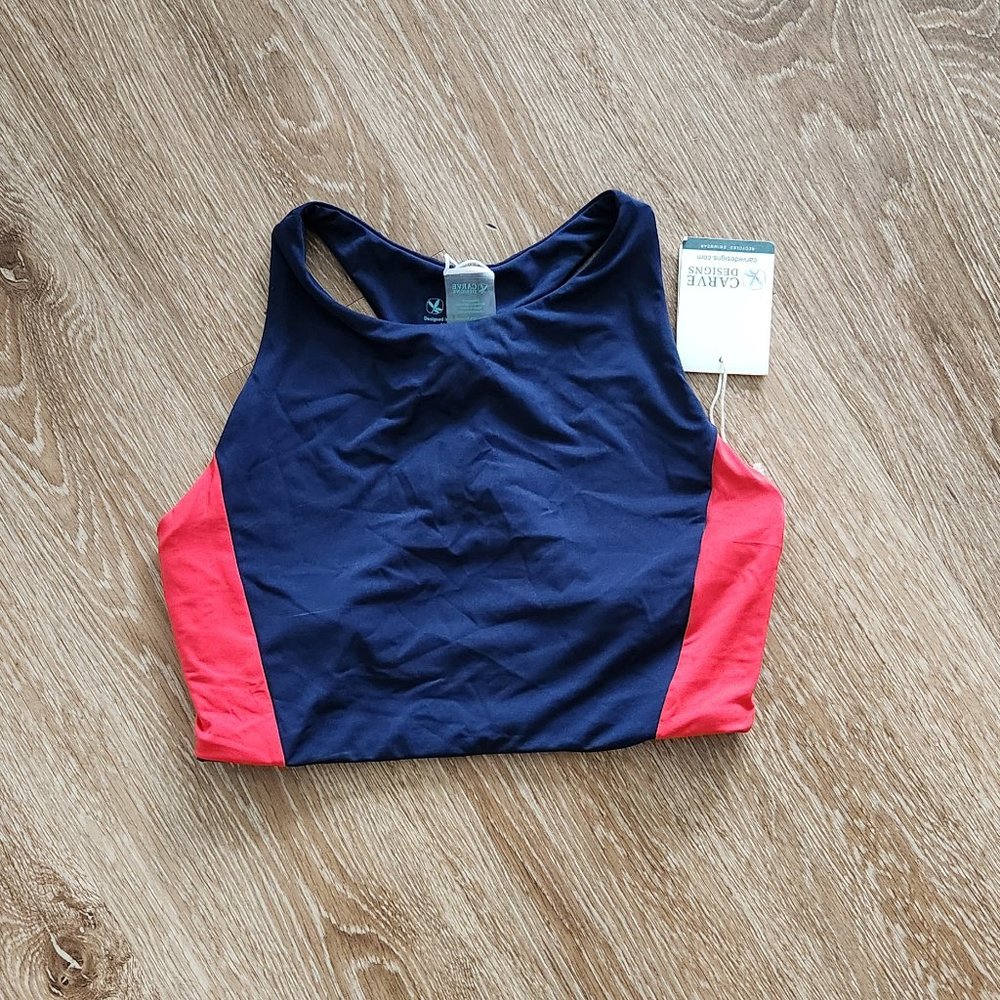 NWT Carve Designs Color Block High Neck Bikini Top